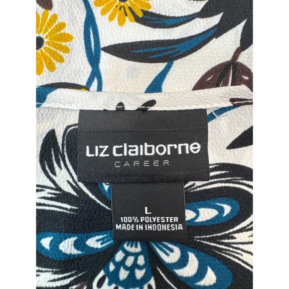 Liz Claiborne Career Womens Keyhole Neck Long Sleeve Blouse Size Large - Picture 4 of 5